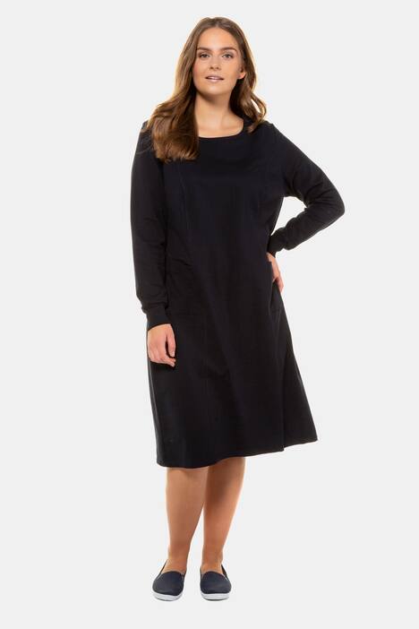 Eco Cotton Seam Detail Round Neck Knit Dress