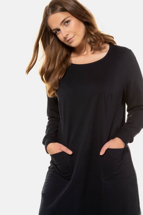 Eco Cotton Seam Detail Round Neck Knit Dress