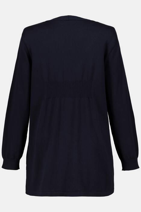 Cardigan, Rippeinsatz, offene Form, Biobaumwolle