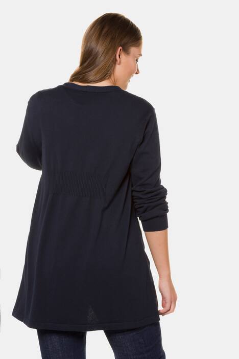 Cardigan, Rippeinsatz, offene Form, Biobaumwolle