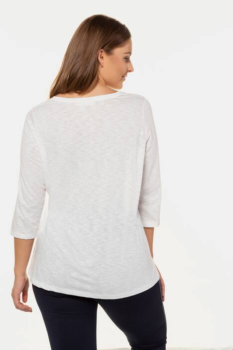 Shirt, Spitzenband, 3/4-Arm, Biobaumwolle, PURE