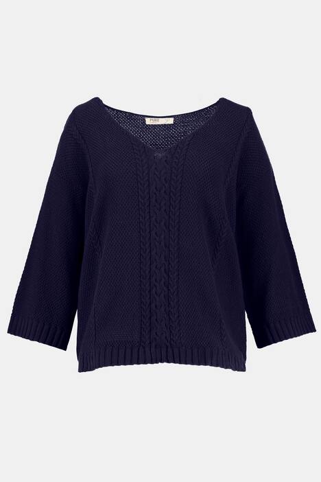 Pullover, Zopfmuster, Oversized, Biobaumwolle