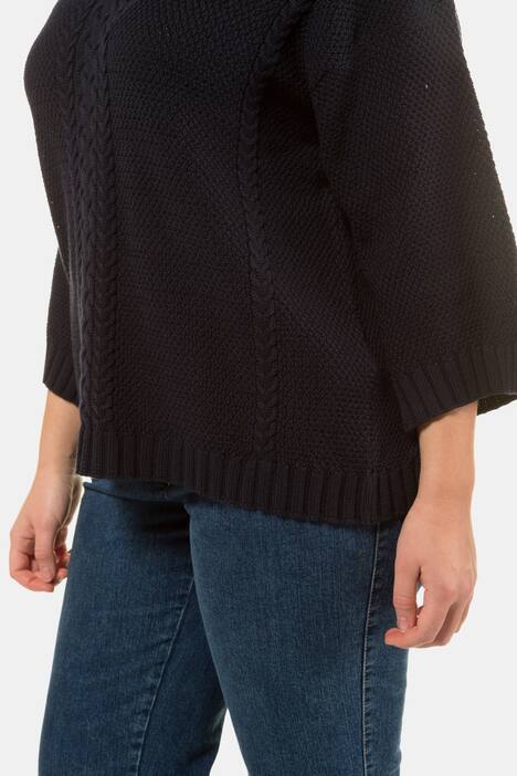 Pullover, Zopfmuster, Oversized, Biobaumwolle