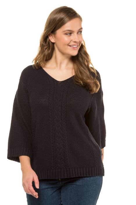 Eco Cotton Cable V-Neck Sweater