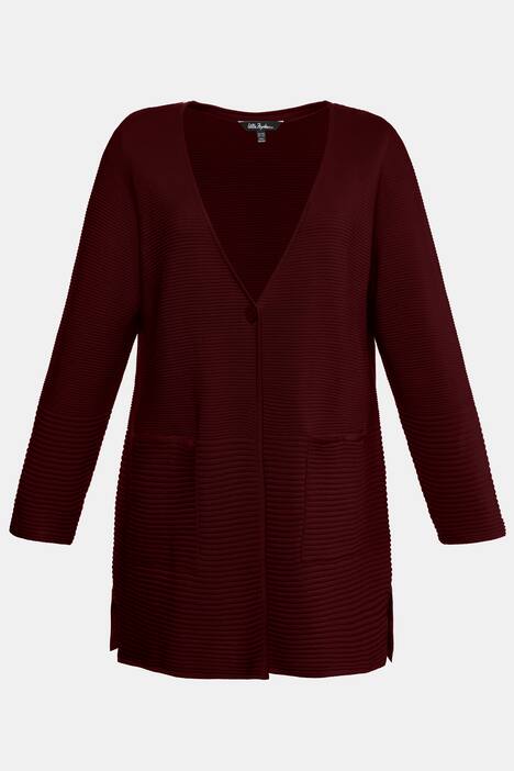 Progressive Rib Knit V-Neck Cardigan Sweater
