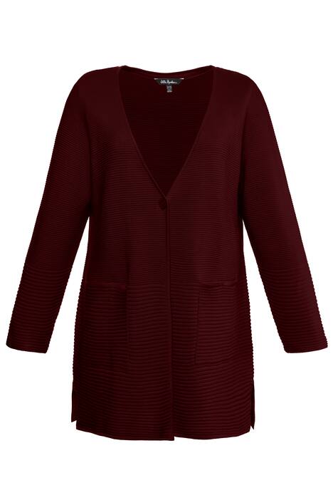 Progressive Rib Knit V-Neck Cardigan Sweater