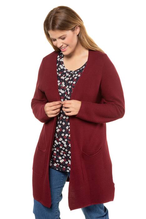 Progressive Rib Knit V-Neck Cardigan Sweater