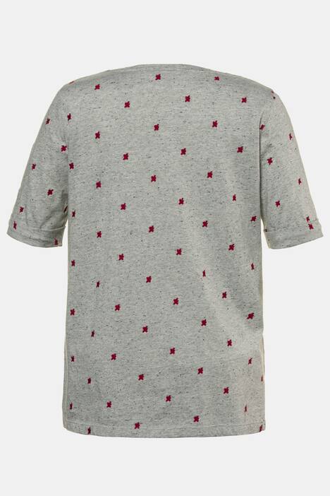 T-Shirt, gesticktes Muster, Classic, Ärmel mit Umschlag