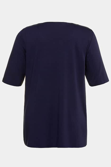 Floral Chiffon Layer Round Neck Knit Top