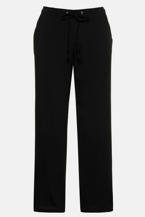 Hose Mary, glatt fallend, weites Bein, Bindeband
