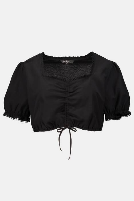 Dirndlbluse, gerüschter Carree-Ausschnitt, Puffärmel