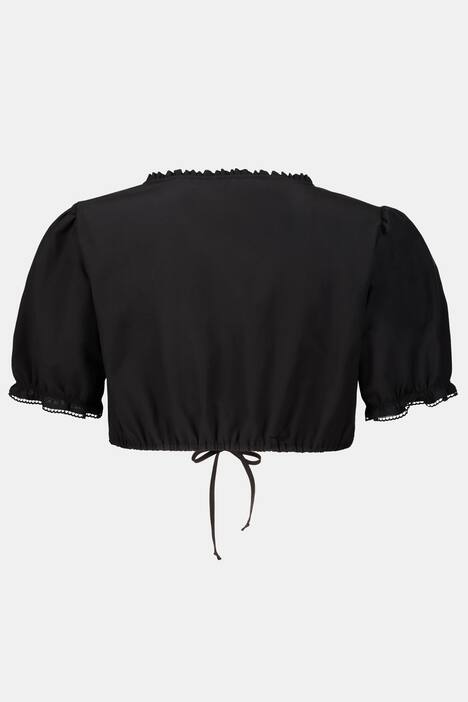 Dirndlbluse, gerüschter Carree-Ausschnitt, Puffärmel