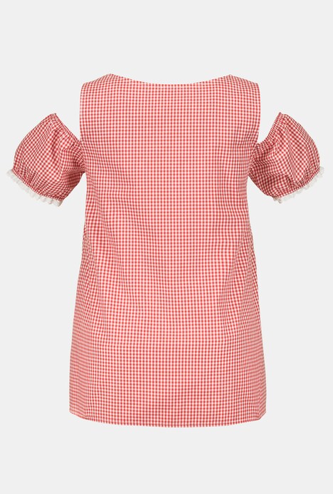 Folklore blouse, vichyruitje, knopenlijst