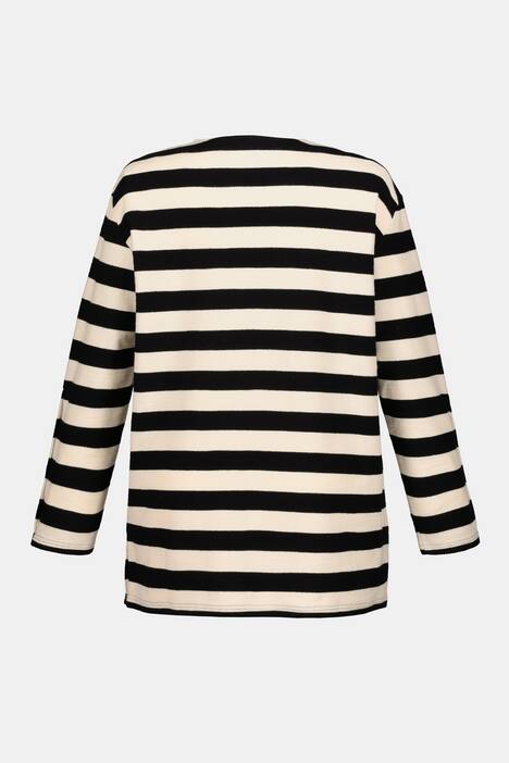 Sweatshirt, Blockstreifen, längere Form, Druckknöpfe