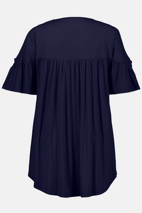 Shirt, schulterfrei, A-Linie, gekräuselte Quernaht