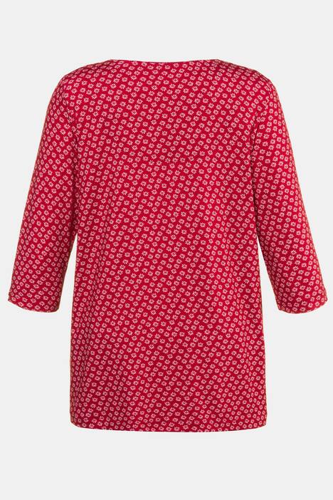 Shirt, Edelweißmuster, A-Linie, Zierfalten, Glitzersteine