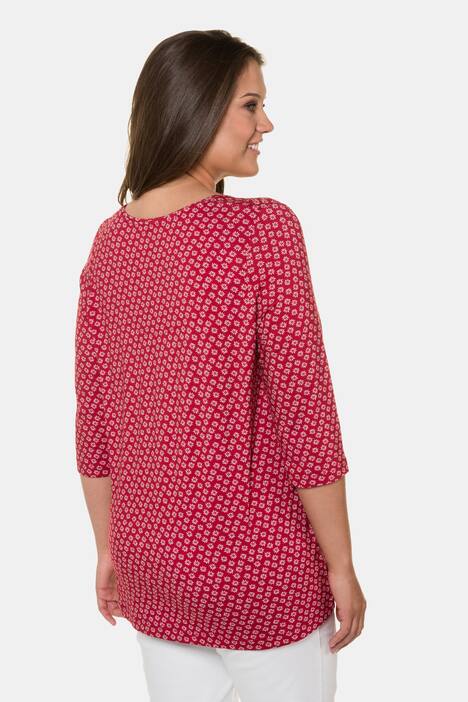Shirt, Edelweißmuster, A-Linie, Zierfalten, Glitzersteine