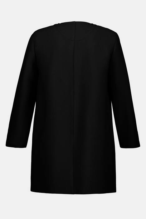 Longjacke, Querrippenstruktur, längere, offene Form