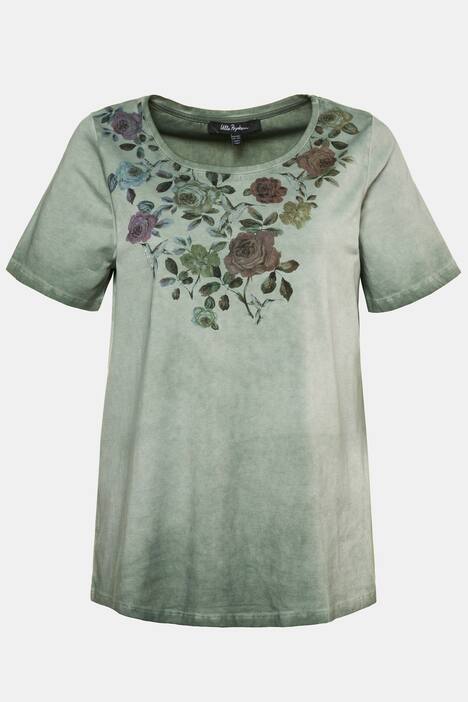 T-Shirt, Rosenmuster, Classic, Glitzersteine