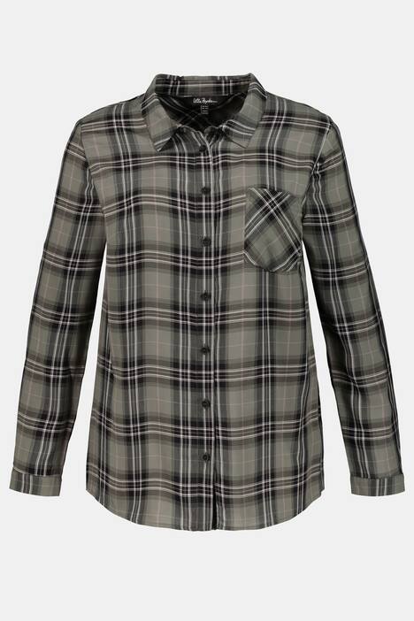 Bluse, Karomuster, Regular, leichte Qualität
