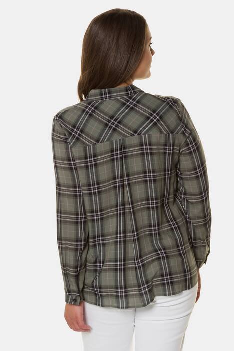 Bluse, Karomuster, Regular, leichte Qualität