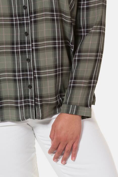 Bluse, Karomuster, Regular, leichte Qualität