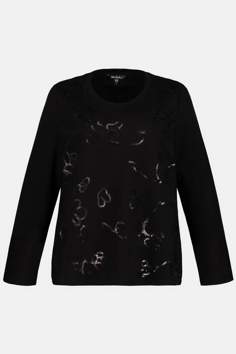 Sweatshirt, Pailletten-Stickerei, Regular, Langarm
