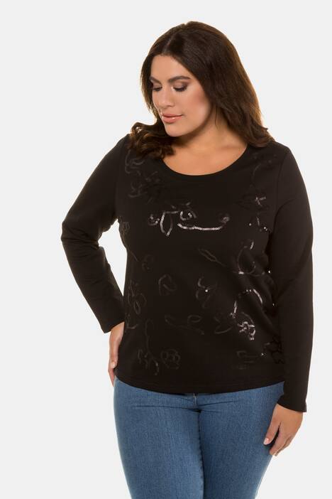 Sweatshirt, Pailletten-Stickerei, Regular, Langarm