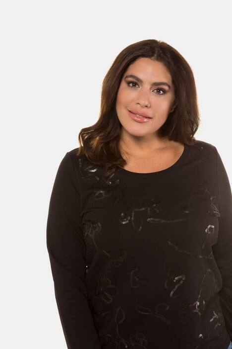 Sweatshirt, Pailletten-Stickerei, Regular, Langarm