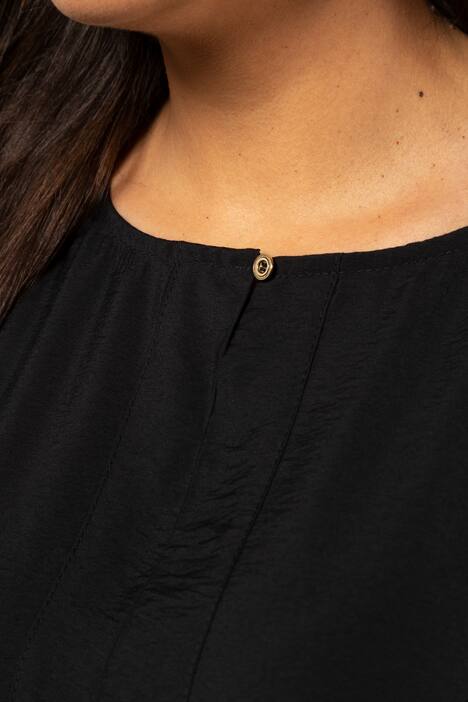 Mixed Fabric Seam Detail Round Neck Tunic