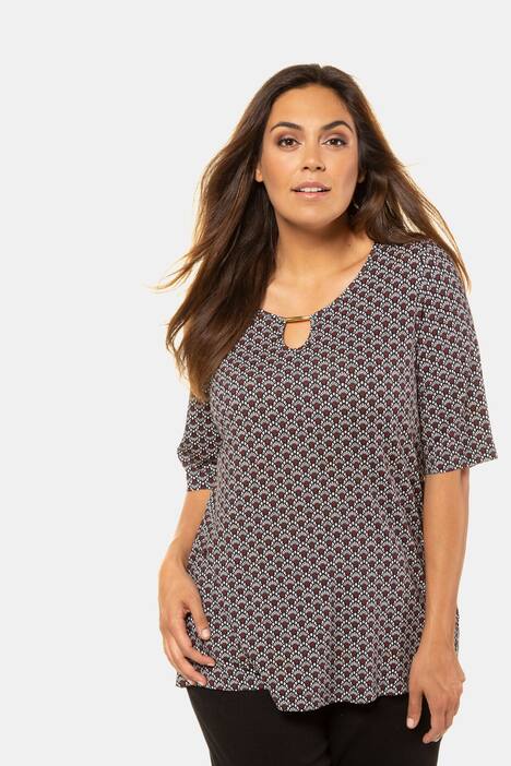 T-Shirt, gemustert, Classic, Metallic-Dekor