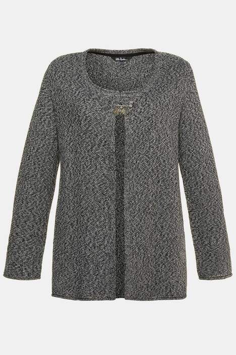 Cardigan, Trachten-Ziernadel, Rollkante, Strukturstrick