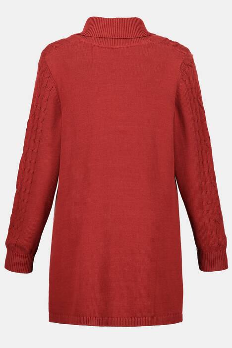 Cardigan, Zopfmuster, lange Form, Schalkragen
