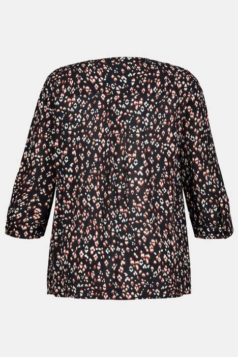 Bluse, Leodruck, Classic, Krepp, bügelfrei