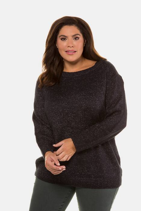 Pullover, U-Boot-Ausschnitt, Regular, Melangestrick