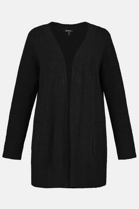 Strickjacke, offene, lange Form, Taschen, weicher Feinstrick