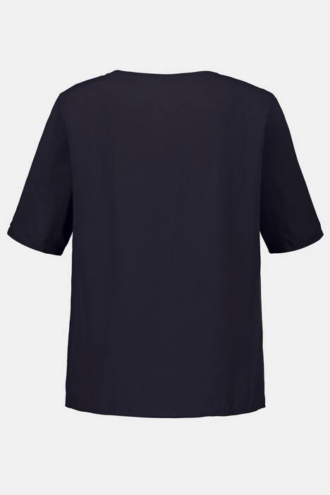 Shirtbluse, Blattmotiv, Regular, Glitzersteinchen