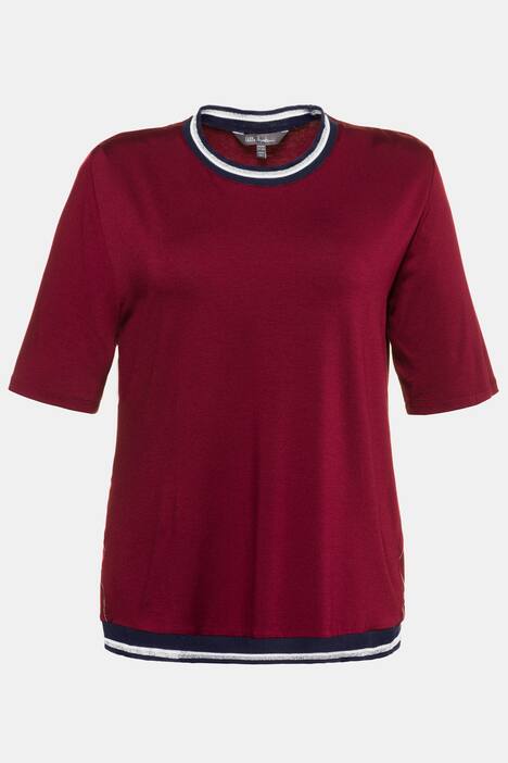 Shirt, Streifenbündchen, Regular, Metallic-Effekt