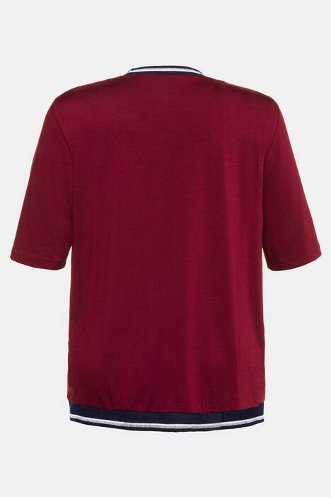 Shirt, Streifenbündchen, Regular, Metallic-Effekt