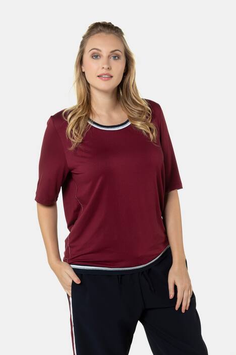 Shirt, Streifenbündchen, Regular, Metallic-Effekt