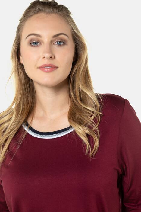 Shirt, Streifenbündchen, Regular, Metallic-Effekt
