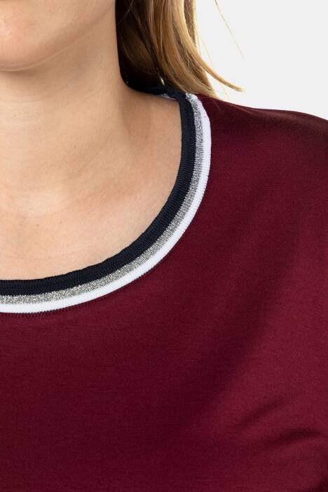 Shirt, Streifenbündchen, Regular, Metallic-Effekt