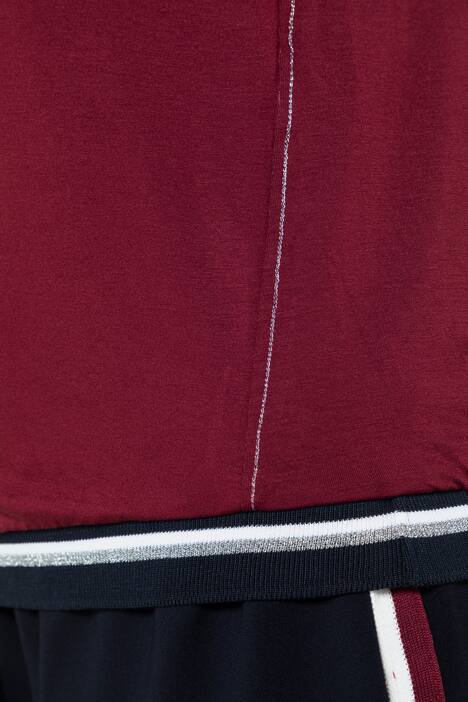 Shirt, Streifenbündchen, Regular, Metallic-Effekt