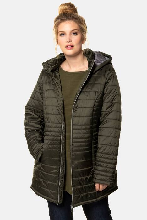 Steppjacke, gemustertes Futter, 2-Wege-Reißverschluss