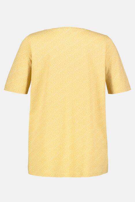 T-Shirt, Blütenmuster, A-Linie, Biesen, V-Ausschnitt