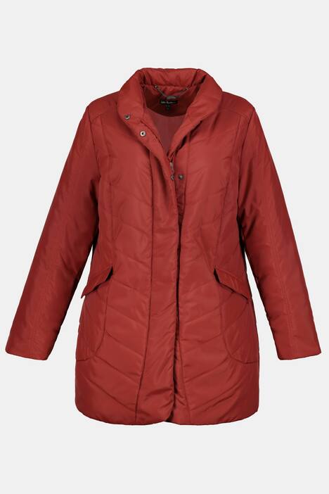 Stand-Up Collar Diagonal Quilted Fully Lined Jacket