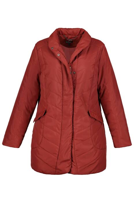 Stand-Up Collar Diagonal Quilted Fully Lined Jacket