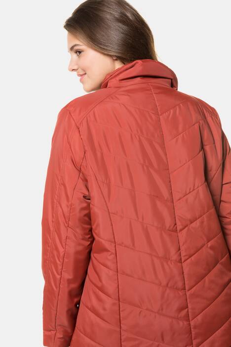 Stand-Up Collar Diagonal Quilted Fully Lined Jacket