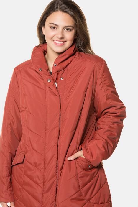 Stand-Up Collar Diagonal Quilted Fully Lined Jacket