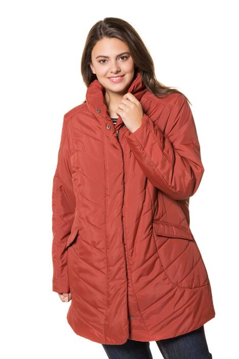 Stand-Up Collar Diagonal Quilted Fully Lined Jacket